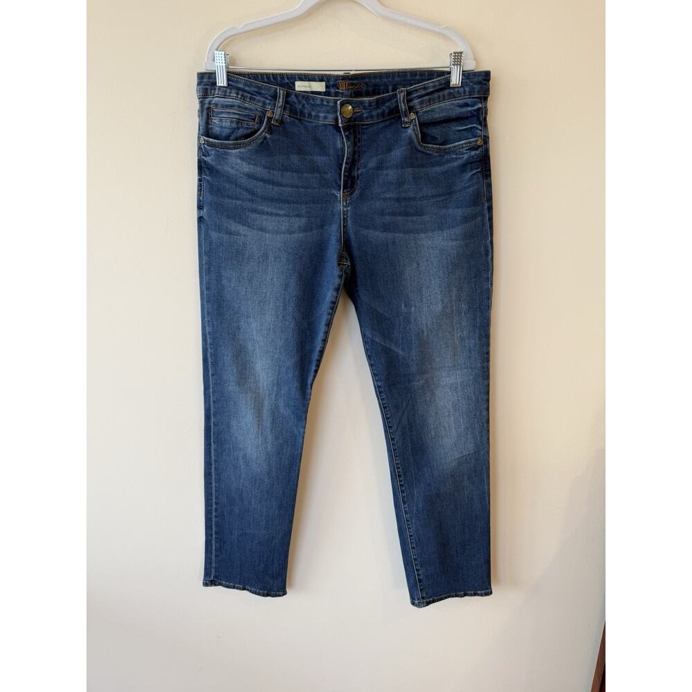 Kut from the Kloth Kay Boyfriend Straight Dark Wash Womens Jeans Size 14 Westerm